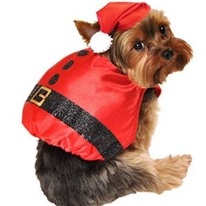 SimplyDog Costume Silky Red Glitter Santa Claus